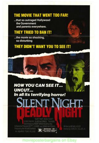 Silent Night Deadly Night Movie Poster Folded 27x41 Uncut Style 1984