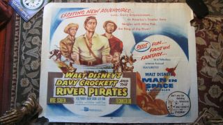 Davy Crockett And The River Pirates (1956) - Disney 22x28 - Half - Sheet