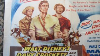 DAVY CROCKETT AND THE RIVER PIRATES (1956) - Disney 22x28 - Half - Sheet 2