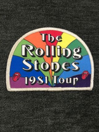 Vintage 1981 Tour The Rolling Stones Rainbow Patch Badge Rare