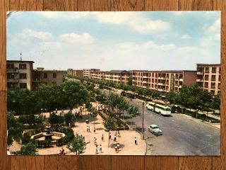 China Old Postcard Chinese Village City T7 Shanghai To Italy 1976