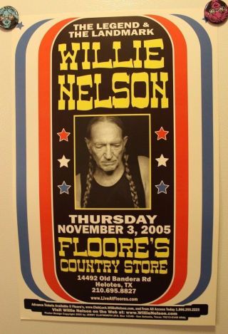 Willie Nelson Live In Helotes Tx (2005) Concert Poster Country San Antonio