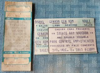 Stevie Ray Vaughan 2 Old Concert Ticket Stubs Dallas 87 And Scotia,  York 83