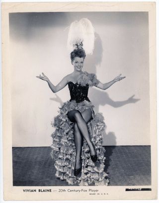 Vivacious Leggy Showgirl Vivian Blaine 1945 Nob Hill Glamour Photograph