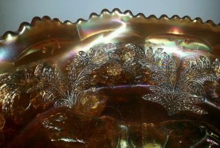 Antique Fenton PANTHER Marigold Carnival Glass Berry Bowl Set circa 1911 2