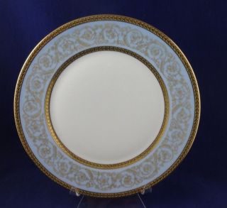 Ch Field Haviland Limoges Edith Pascale Dinner Plate Blue Glaze With Gold Trim