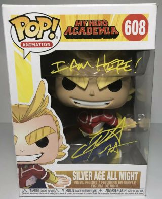 Chris Sabat Signed Silver Age All Might Funko Pop My Hero Academia Bas N1