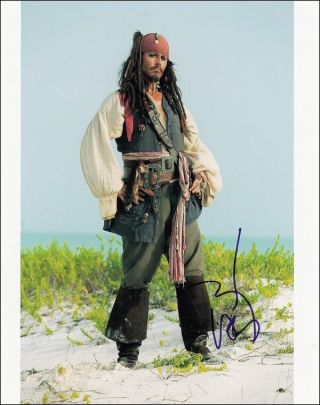2 Johnny Depp Preprint Signed Photo 8x10 Autograph Pirates Of The Caribbean Star