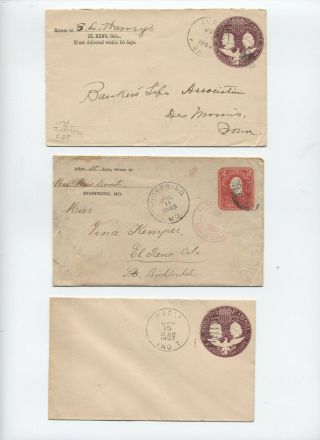 3 1894 - 1907 Oklahoma / Indian Territory Covers [y4693]