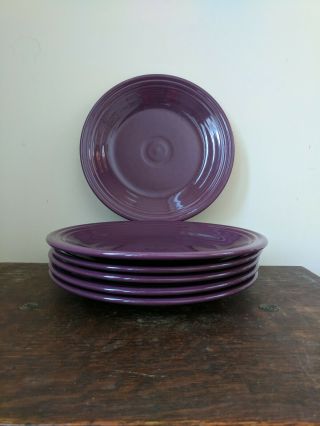 Fiesta Ware Retired Purple Set 6 Large 10.  5 " Dinner Plates Hlc Homer Laughlin