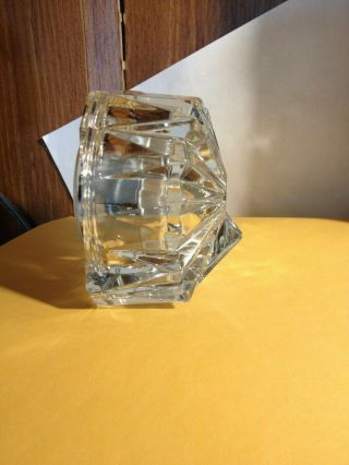Heavy Vintage Mikasa Crystal Glass Quartz Table Clock Austria 3