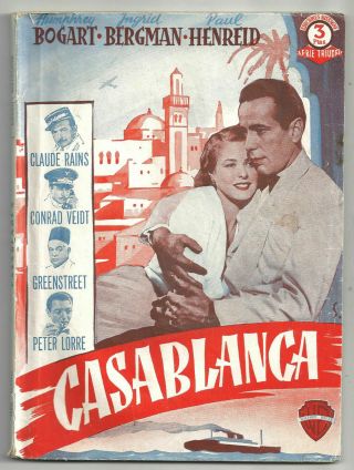 Zq42 Casablanca Ingrid Bergman Humphrey Bogart Orig Vintage Spanish Photoplay