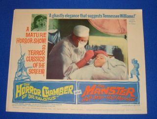 1962 The Horror Chamber Of Dr.  Faustus & The Manster Lobby Card