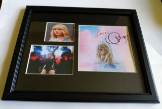 Taylor Swift Signed Lover Cd Framed Photo Proof Cd Lp