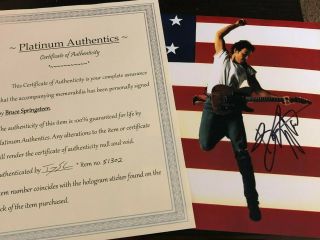 Bruce Springsteen Autographed 8x10 Photo,  Hand Signed,  Authentic,  The Boss,