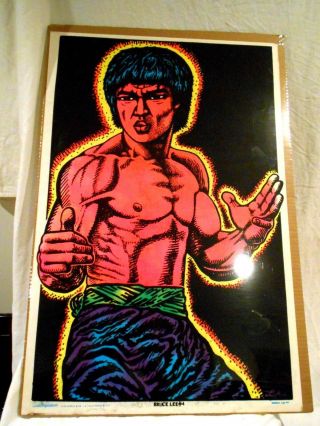 1975 Bruce Lee Black Light Poster 35 X 23 One Stop Posters Venice Ca