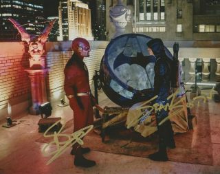 Grant Gustin Stephen Amell Flash Arrow Autographed Signed 8x10 Photo