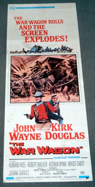 Vintage 14x36 Movie Poster - The War Wagon 1967 - John Wayne Western