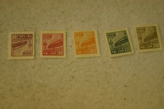 China Postage Stamps.  Scott 67,  68,  69,  70,  71.  Nh.  Ng.