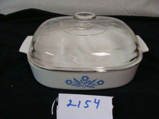 Vintage Corning Ware A - 10 - B 10 Blue Cornflower Casserole Dish With A12c Dome Lid