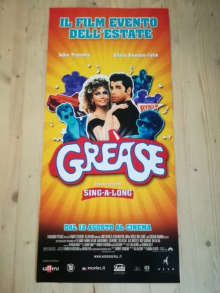 Grease Movie Poster 12x27 " Italian Travolta