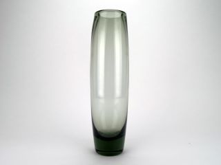 Tall Holmegaard Glass Vase,  Per Lutken,  Rondo,  Smokey Grey,  Danish Mid Century