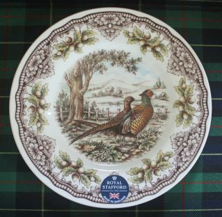 Royal Stafford Fall Pheasant Hunt Set 4 Side Salad Plates Made In England