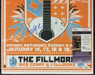 Willie Nelson Photo Signed 13x19 Concert Poster Fillmore JSA Autographed ' 09 3