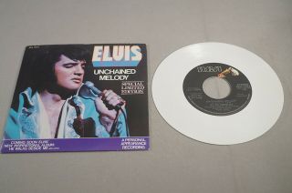 Orig.  Elvis Presley Unchained Melody White Vinyl 45 Rpm Record W/picture Sleeve