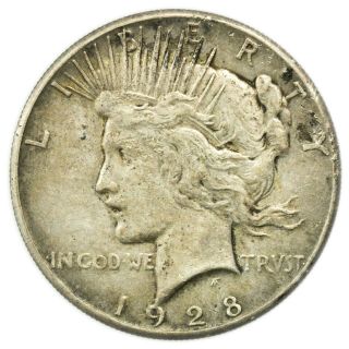 1928 Peace Dollar,  Large,  Cir Silver Key Date Coin [4152.  01]