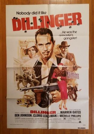 Dillinger 1973 27 " X41 " One - Sheet Poster Warren Oates,  Ben Johnson 73/155
