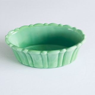 Akro Agate Oval Planter Green Jadite Color