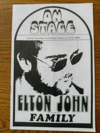 Elton John Concert Program 1972 Anaheim Convention Center