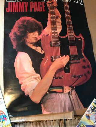 Jimmy Page Led Zeppelin The Firm Poster Vintage 1986