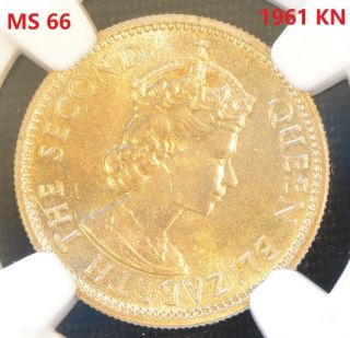 1961 - Kn Malaya And British Borneo 5 Cents Coin Ngc Ms 66