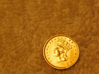 Large Us 1857 $1 One Dollar American Princess Indian Head Gold Coin Good Details