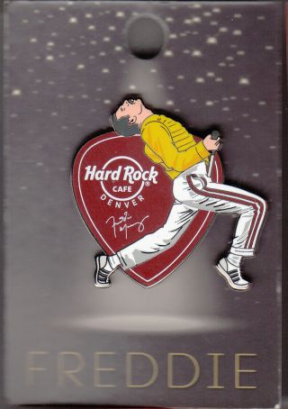 Hard Rock Cafe Pin: Denver Freddie Mercury With Guitar Pick Le100