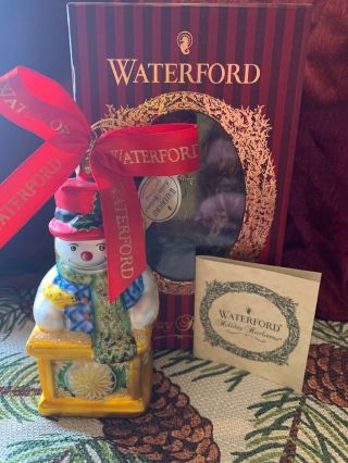 Waterford Glass Christmas Ornament Holiday Heirlooms Jack In The Box Snowman