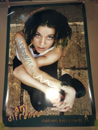 Ani Difranco Rare 1998 Autographed Signed Promo 20x30 Poster For Up Cd Usa