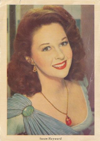 Susan Hayward - Hollywood Movie Actress Glamour 1950s Fan Postcard