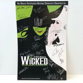 Wicked Witches Of Oz Full Cast Signed Autographed Musical 14x22 Poster