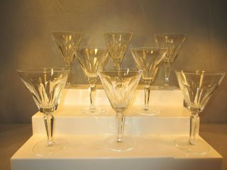 Set Of 8 Waterford Cut Crystal Sheila Pattern Water Or Wine Goblets 7 Inches