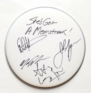 Y&t Band Real Hand Signed 12 " Drumhead 2 Yesterday & Today Dave Meniketti,