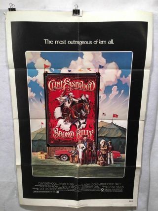 1980 Clint Eastwood Bronco Billy One Sheet Movie Poster 27 X 41