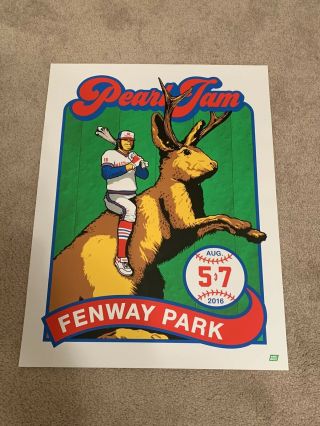 Pearl Jam Poster Fenway Park Boston 2016 Ames