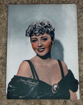 1930s Hollywood Fan Photo Tinted Lithograph Joan Blondell 649