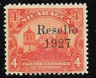 Nicaragua Sc 431 Nh Issue Of 1927 - Overprint - Shifted To Right