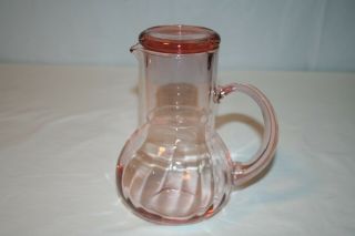 Pink Depression Glass Bedside Carafe/pitcher & Glass - Tumble Up