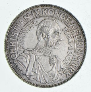 Silver - World Coin - 1903 Denmark 2 Kroner - World Silver Coin - 14.  9g 624
