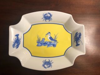 China - Lynn Chase Costa Azzurra Octagonal Tray / Dish (white,  Yellow And Blue)
